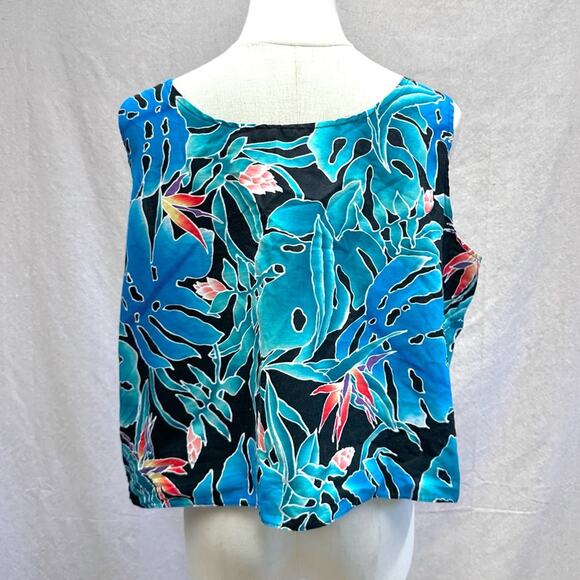 Hilo Hattie vintage‎ crop sleeveless boxy top Size XL Tropical Print 100% cotton - Picture 9 of 12